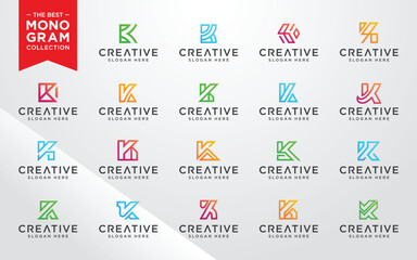 Poster - Vector graphic of initial K set logo design template