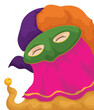 Portrait of happy and colorful Monocuco in the Barranquilla's Carnival, Vector illustration