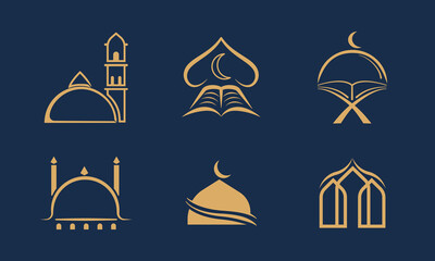 Wall Mural - Set of Islamic Mosque Ramadhan Logo designs template, Islamic Logo Icon