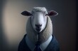 © Picture Office - Sheep animal in suit, isolated, business, personality type, animal types created with generative ai technology