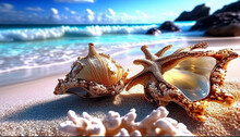 Beautiful Beach Beautiful Little Shells, Starfish
