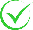 © Ade - Green check mark icon symbol logo in a circle. Tick symbol green checkmark approve transparent