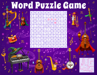 Wall Mural - Word search puzzle game, wizard musical instrument