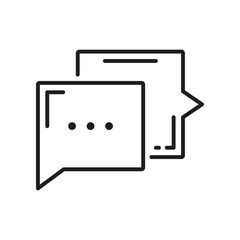 Fototapete - Memo chatbox bubble, outline message box frame