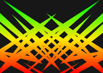 Poster - abstract background with gradient color tribal ornament pattern and with rastafari color theme