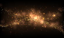 Abstract Gold Color Mist Element On Black Background