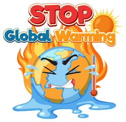 Wall Mural - Stop global warming vector concept