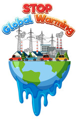 Wall Mural - stop global warming vector concept