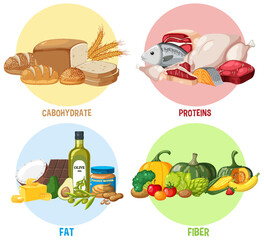 Wall Mural - the four food groups