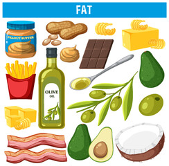 Poster - Variety of fat foods