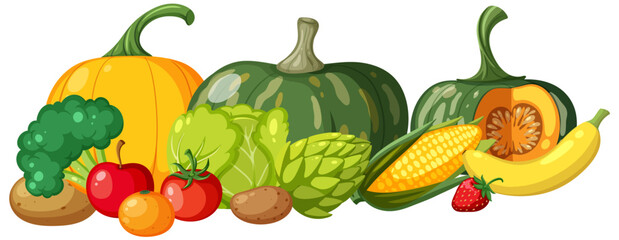 Poster - Group of fruits and vegetables