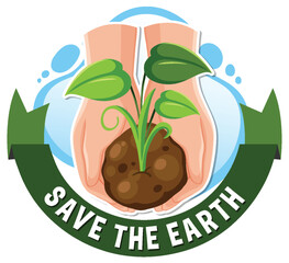 Poster - Save the earth logo or banner design