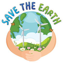 Sticker - Save the earth banner design