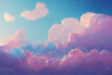 sky with soft clouds in pastel tone for backgrounds. generative ai