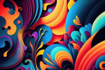 Wall Mural - Colorful abstract organic background wallpaper design (Generative AI)