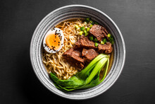 Ramen Asian Noodles Soup With Beef