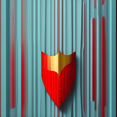 Wall Mural - Colorful fantasy shield on matte vintage background. Generative AI