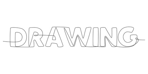Poster - One continuous line of Drawing word. Thin Line Illustration vector concept. Contour Drawing Creative ideas.