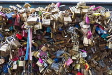 Love Locks On Pont Des Arts, Paris, France