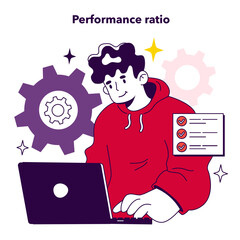 Poster - Performance ratio of key performance indicator. Employee evaluation