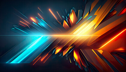 Wall Mural - abstract background with glowing lines