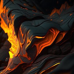 Wall Mural - Fiery magma illustration. Lava texture.