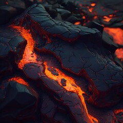 Wall Mural - Fiery magma illustration. Lava texture.