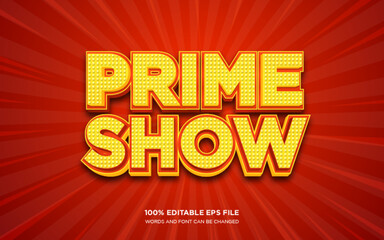 Poster - prime show 3d editable text style effect