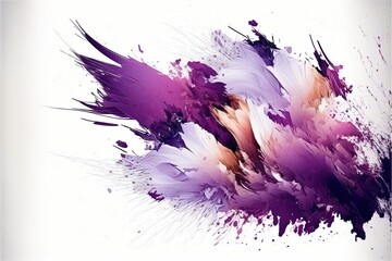 Background with an abstract grunge texture and splashes of purple color. Generative ai illustration.