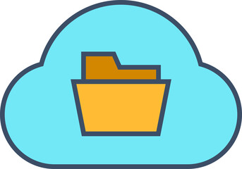 Poster - cloud and folder icon