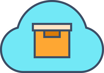 Poster - cloud and box icon