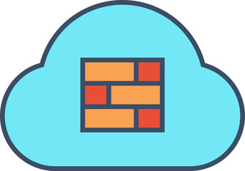 Poster - cloud and firewall icon