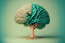 Brain Shaping Tree, Symbolizing Emotional Intelligence . Generative AI