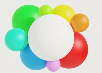Wall Mural - circle colorful on white background