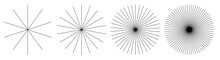 Radial, Radiating, Converging Lines. Circular Lines Geometric Element Set.