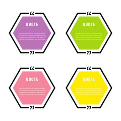 Quote frames blank templates set. Quote box frame vector. quote bubbles. Quote Typographical Poster Template. Vector illustration.