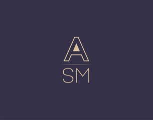 Wall Mural - ASM letter logo design modern minimalist vector images