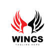 Wings Logo, Phoenix Logo, Bird Wing Vector, Template Illustration, Wing Brand Design