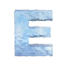 Ice Font 3d Rendering, Letter E