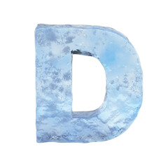 Poster - Ice font 3d rendering, letter D