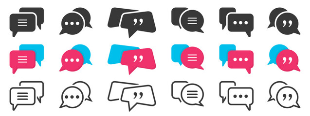 Poster - Chatting speech bubble in different style on a white background