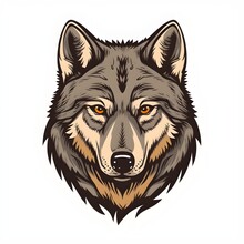 Vector Icon Of A Wolf Head. Generative AI.