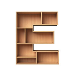 Wall Mural - Shelf font 3d rendering letter E