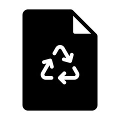 Sticker - recycling paper document triangle arrow reduce reuse recycle eco ecology icon