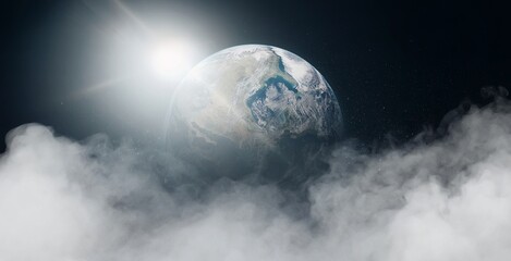 Wall Mural - planet earth with on space background. elements of this image furnished by nasa.