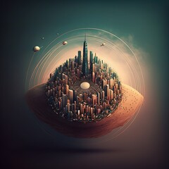 Poster - Wireless network and city connection, generative ai