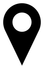 Poster - black location pointer pin or you are here marker hotspot symbol sign icon. vector image.