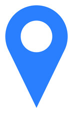 Poster - blue location pointer pin or you are here marker hotspot symbol sign icon. vector image.