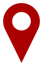 Poster - red location pointer pin or you are here marker hotspot symbol sign icon. vector image.