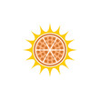 sun pizza logo icon vector symbol